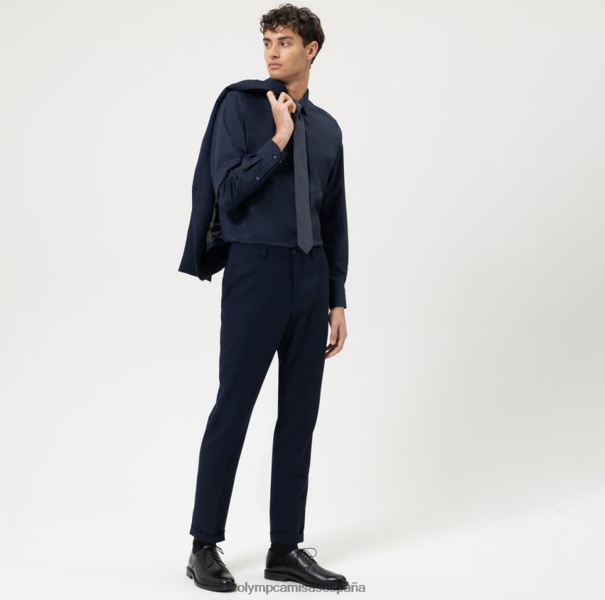 ropa OLYMP ajuste del cuerpo de nivel cinco, camisa de negocios, manga larga extra larga, nueva york kent, marina 8N2F913