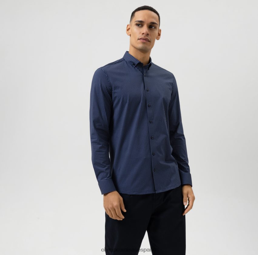 ropa OLYMP nivel cinco 24/7 body fit, camisa business, con botones, azul 8N2F779