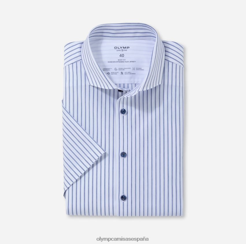 ropa OLYMP nivel cinco 24/7 body fit, camisa business, corte recortado, royal 8N2F541