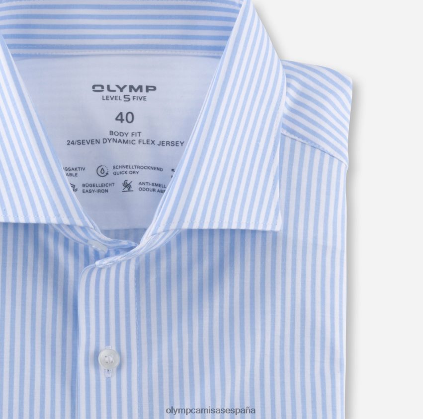 ropa OLYMP nivel cinco 24/7 body fit, camisa business, kent, azul 8N2F470
