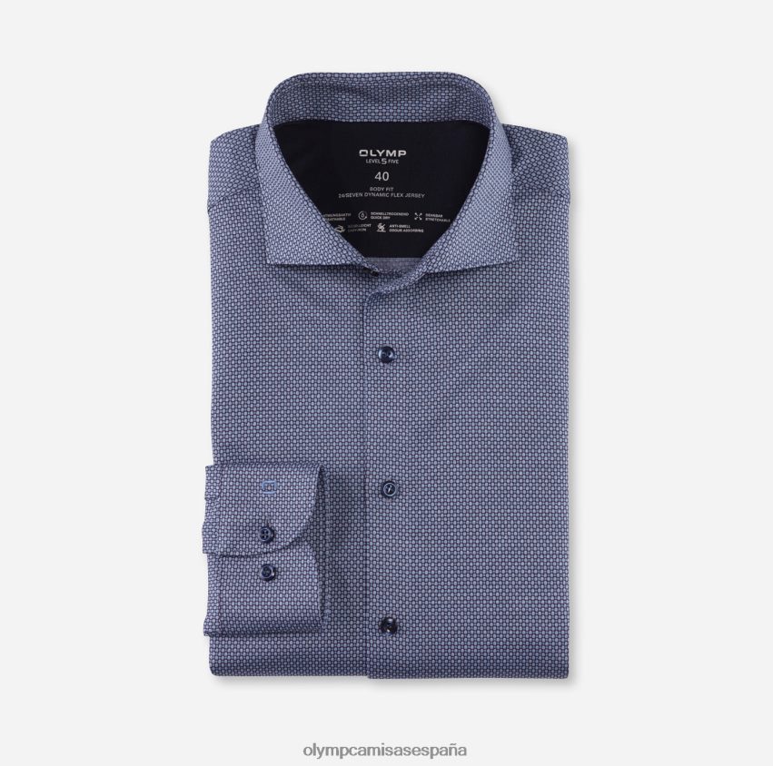 ropa OLYMP nivel cinco 24/7 body fit, camisa business, kent, azul 8N2F756