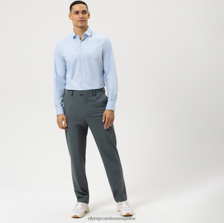 ropa OLYMP nivel cinco 24/7 body fit, camisa business, kent moderno, azul 8N2F419
