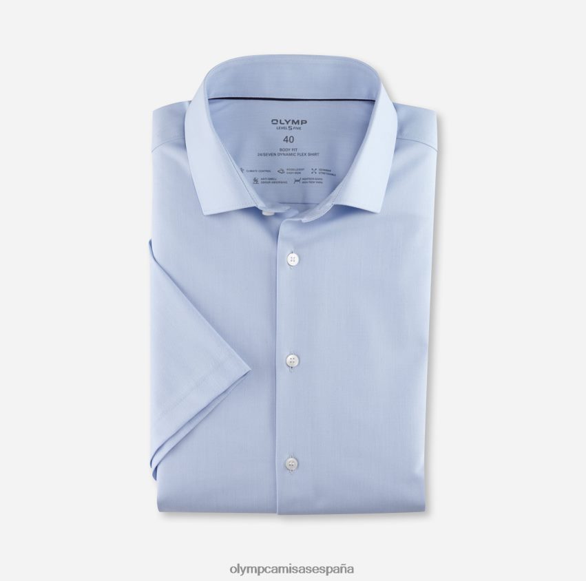 ropa OLYMP nivel cinco 24/7 body fit, camisa business, kent moderno, azul 8N2F504