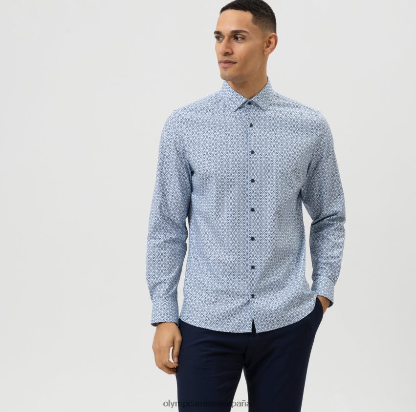 ropa OLYMP nivel cinco 24/7 body fit, camisa business, kent moderno, azul 8N2F736