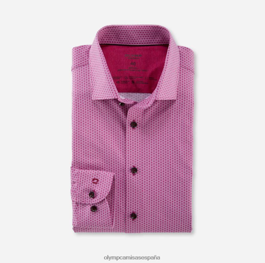 ropa OLYMP nivel cinco 24/7 body fit, camisa business, kent moderno, fucsia 8N2F512
