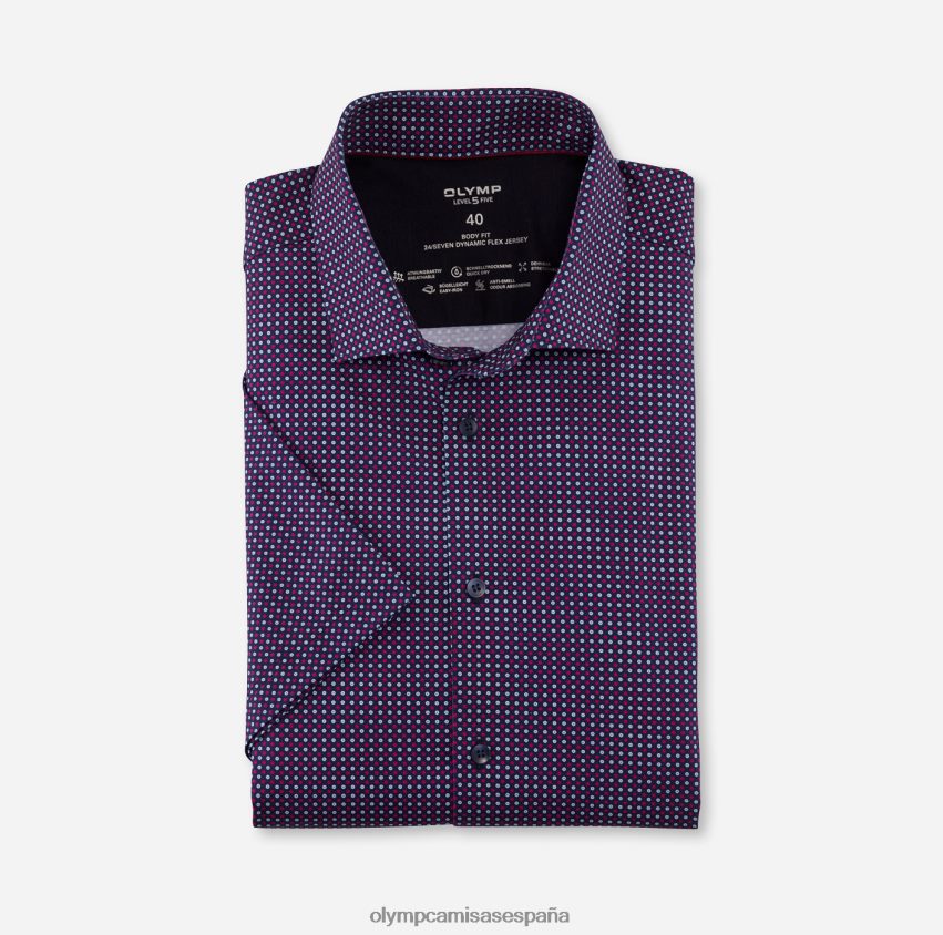 ropa OLYMP nivel cinco 24/7 body fit, camisa business, kent moderno, fucsia 8N2F678