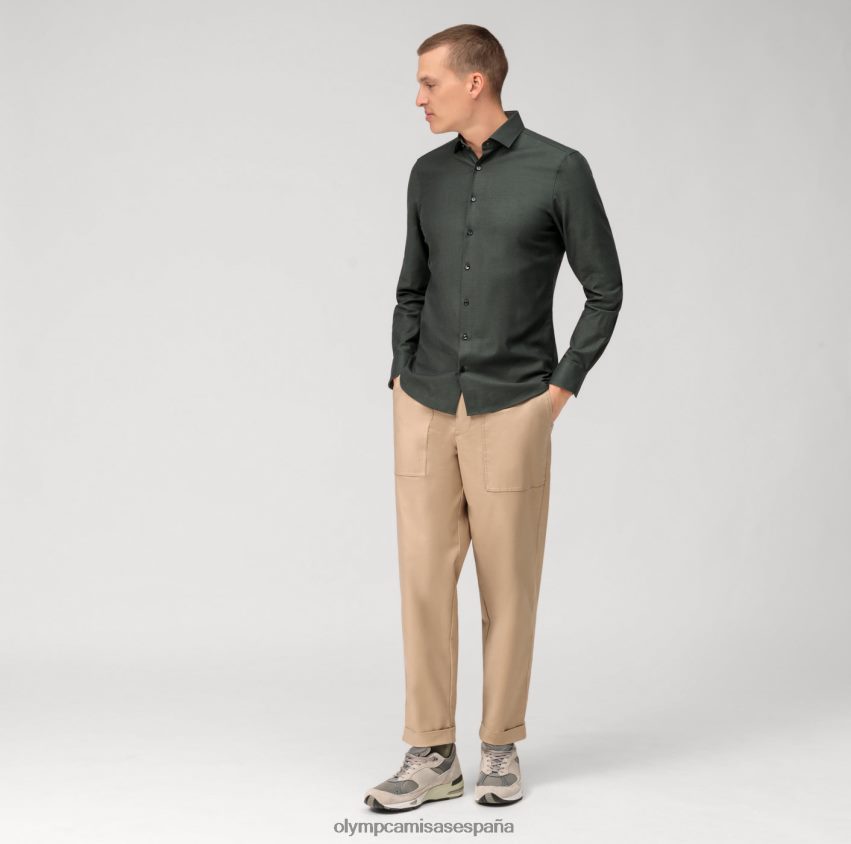 ropa OLYMP nivel cinco 24/7 body fit, camisa business, kent moderno, oliva 8N2F396