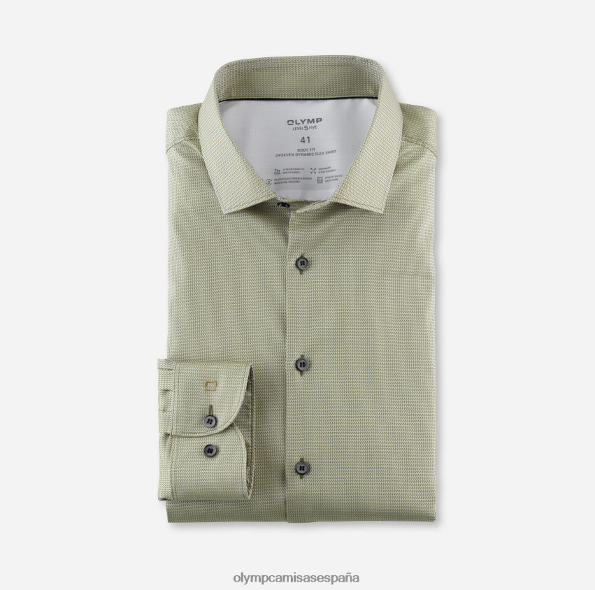 ropa OLYMP nivel cinco 24/7 body fit, camisa business, kent moderno, verde lima 8N2F727