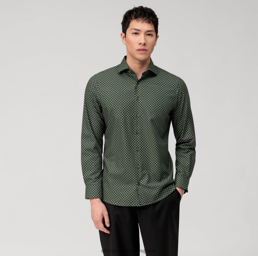 ropa OLYMP nivel cinco 24/7 body fit, camisa business, kent, oliva 8N2F478