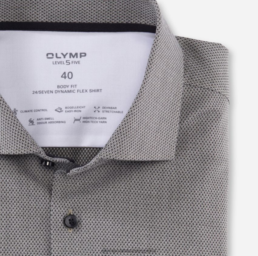 ropa OLYMP nivel cinco 24/7 body fit, camisa business, kent, oliva 8N2F534