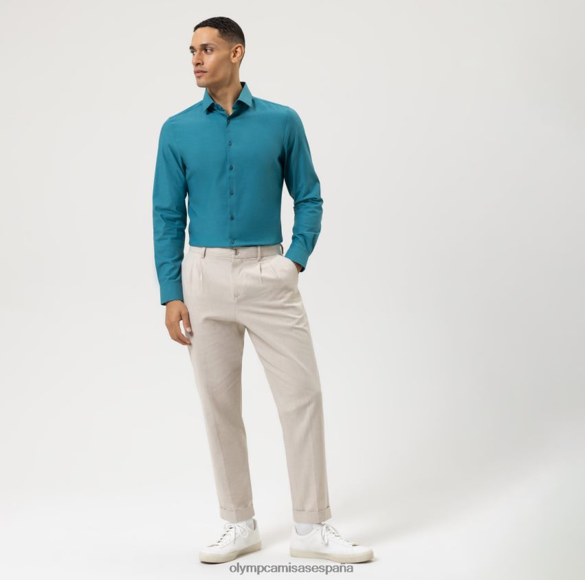 ropa OLYMP nivel cinco 24/7 body fit, camisa business, manga larga extralarga, kent moderno, esmeralda 8N2F891