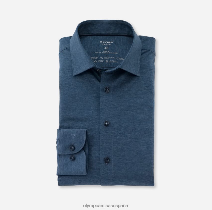 ropa OLYMP nivel cinco 24/7 body fit, camisa business, nueva york kent, azul humo 8N2F394