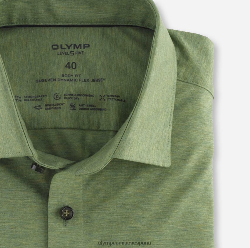 ropa OLYMP nivel cinco 24/7 body fit, camisa business, nueva york kent, verde cristal 8N2F722