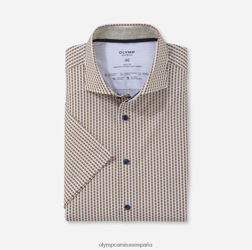 ropa OLYMP nivel cinco 24/7 body fit, camisa de negocios, kent, latón 8N2F352