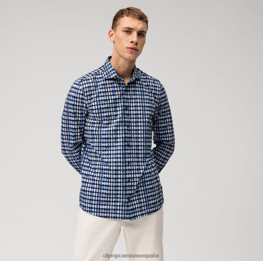 ropa OLYMP nivel cinco 24/7 body fit, camisa de negocios, kent, marina 8N2F454