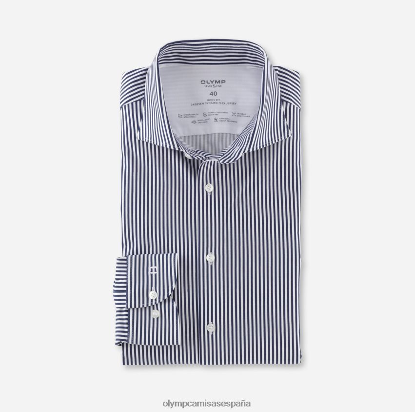 ropa OLYMP nivel cinco 24/7 body fit, camisa de negocios, kent, marina 8N2F491