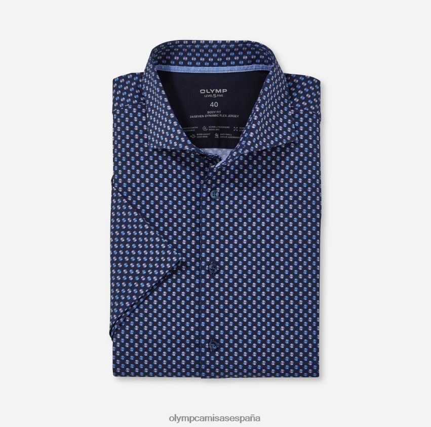 ropa OLYMP nivel cinco 24/7 body fit, camisa de negocios, kent, marina 8N2F502