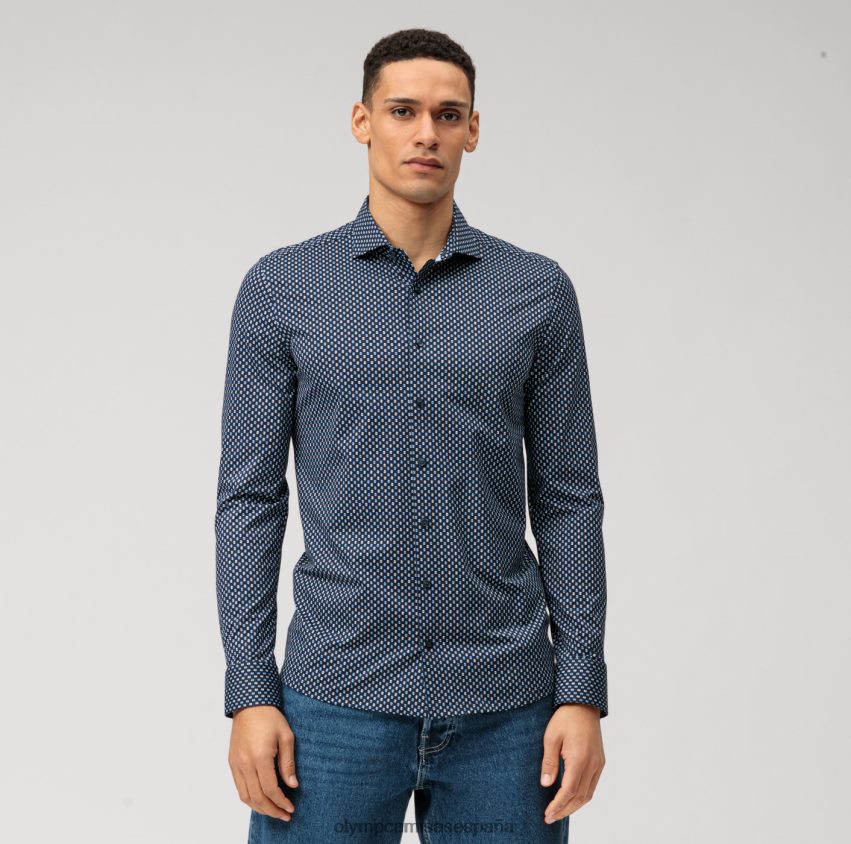 ropa OLYMP nivel cinco 24/7 body fit, camisa de negocios, kent, marina 8N2F527
