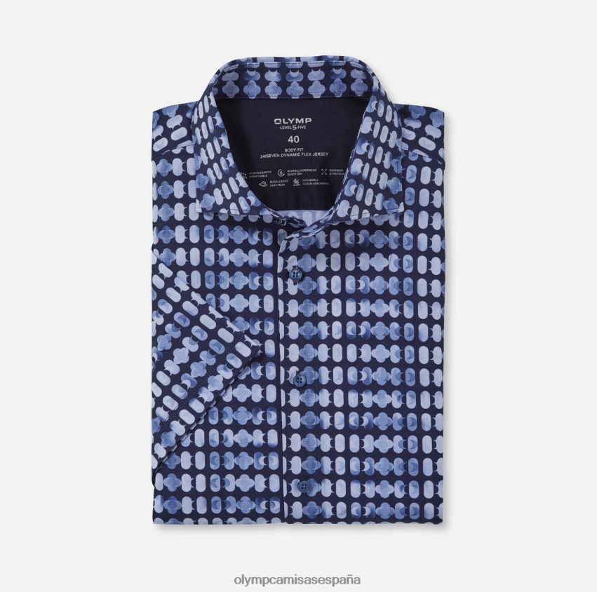 ropa OLYMP nivel cinco 24/7 body fit, camisa de negocios, kent, marina 8N2F556