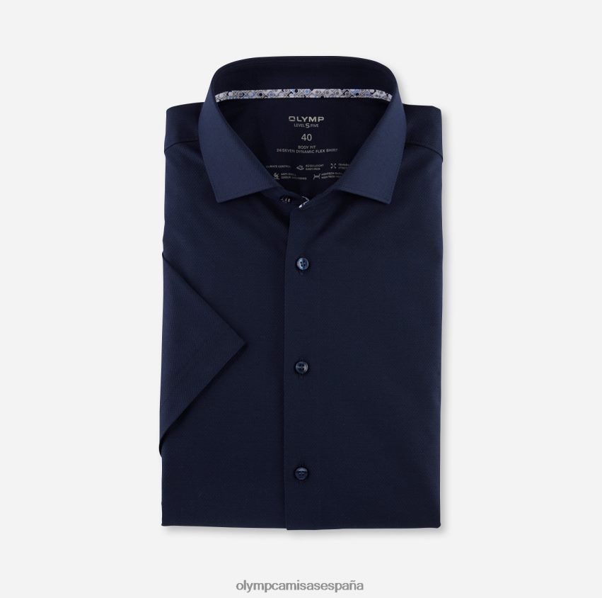 ropa OLYMP nivel cinco 24/7 body fit, camisa de negocios, kent, marina 8N2F617