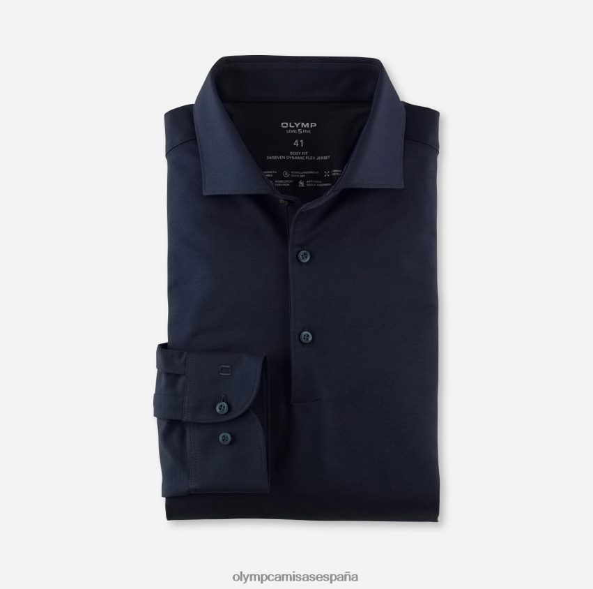 ropa OLYMP nivel cinco 24/7 body fit, camisa de negocios, kent, marina 8N2F800