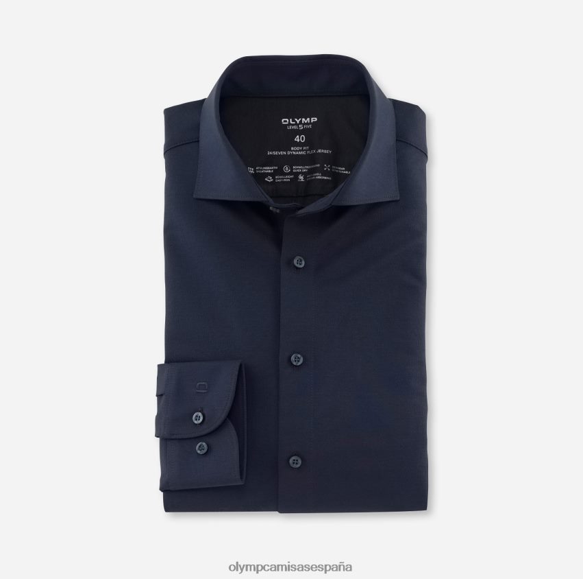 ropa OLYMP nivel cinco 24/7 body fit, camisa de negocios, kent, marina 8N2F804