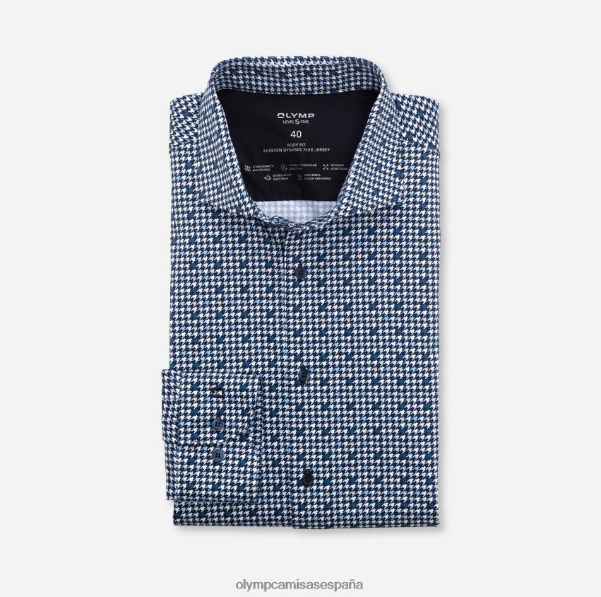 ropa OLYMP nivel cinco 24/7 body fit, camisa de negocios, kent, marina 8N2F819