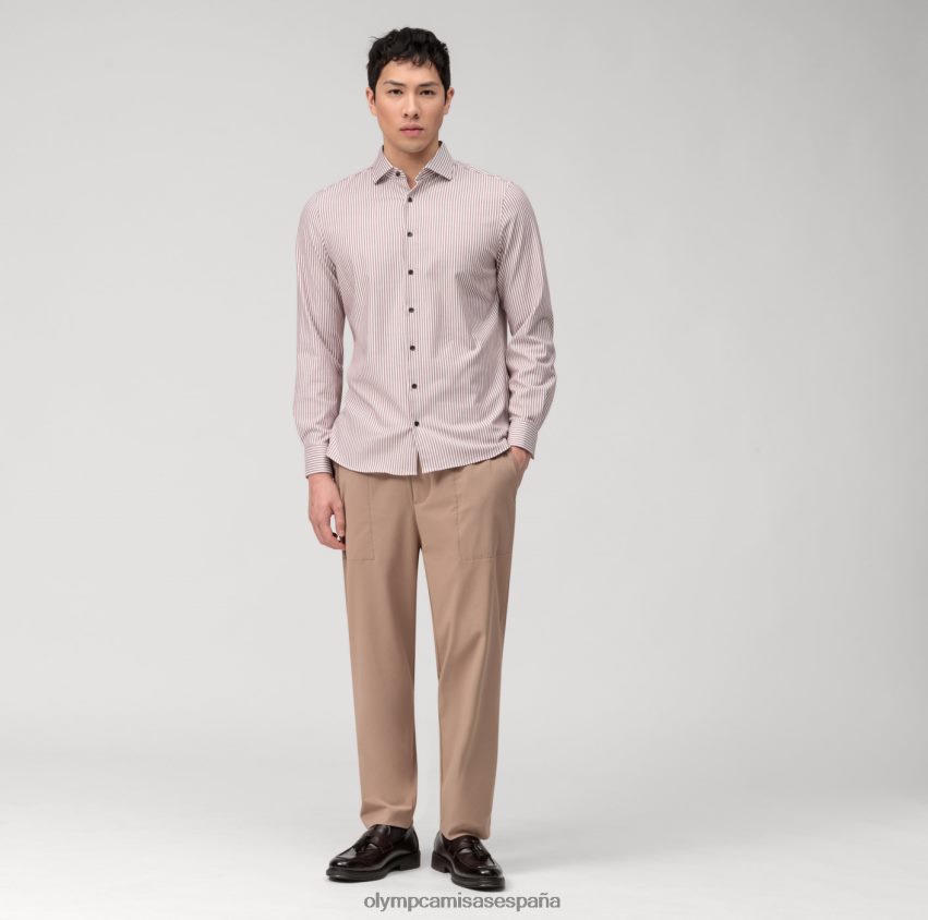 ropa OLYMP nivel cinco 24/7 body fit, camisa de negocios, kent, marrón rojizo 8N2F565