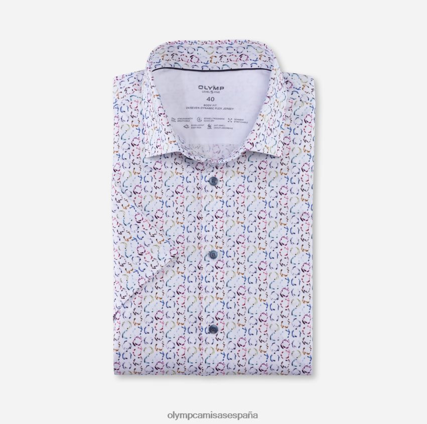 ropa OLYMP nivel cinco 24/7 body fit, camisa de negocios, kent moderno, blanco 8N2F710