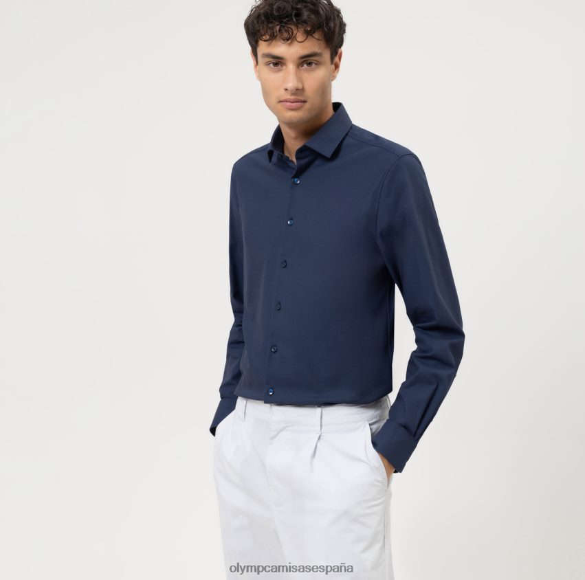 ropa OLYMP nivel cinco 24/7 body fit, camisa de negocios, kent moderno, marino 8N2F480