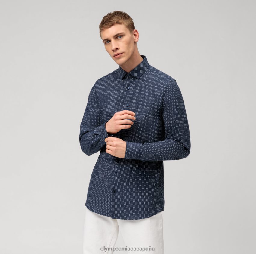 ropa OLYMP nivel cinco 24/7 body fit, camisa de negocios, kent moderno, marino 8N2F486