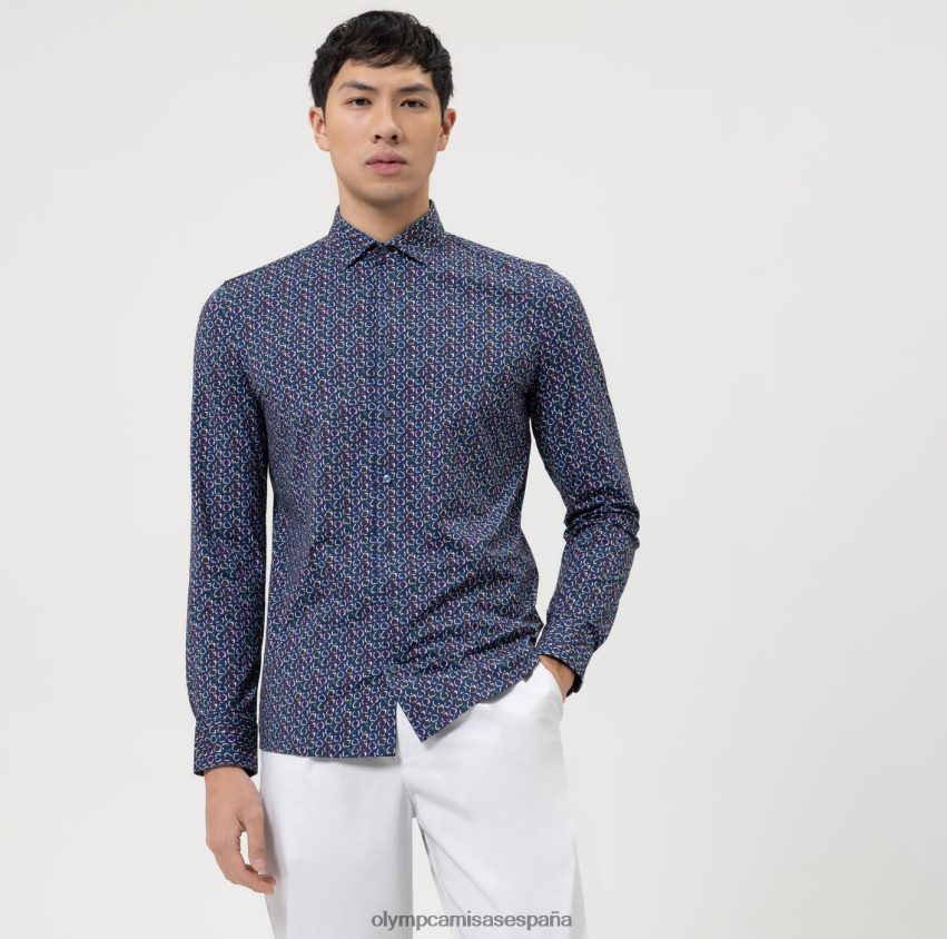 ropa OLYMP nivel cinco 24/7 body fit, camisa de negocios, kent moderno, marino 8N2F517