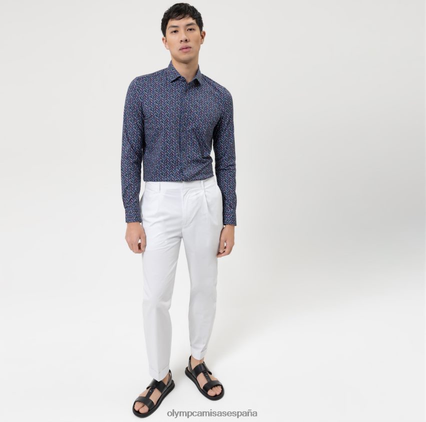 ropa OLYMP nivel cinco 24/7 body fit, camisa de negocios, kent moderno, marino 8N2F517