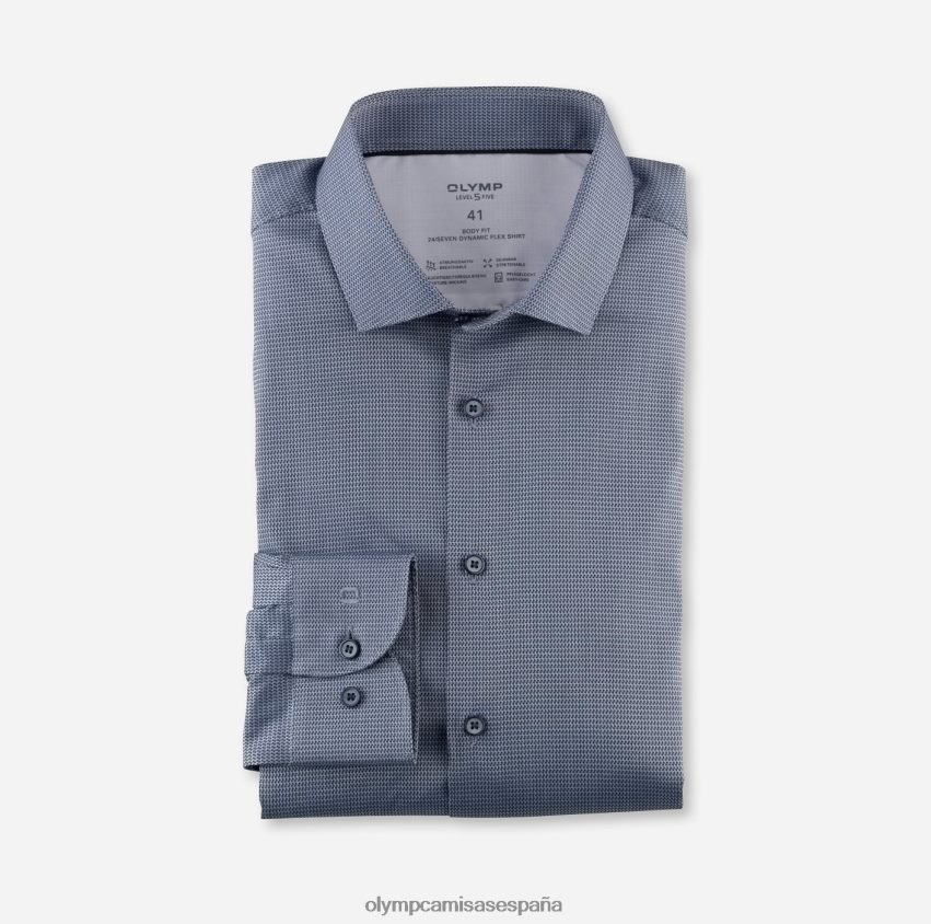 ropa OLYMP nivel cinco 24/7 body fit, camisa de negocios, kent moderno, marino 8N2F802