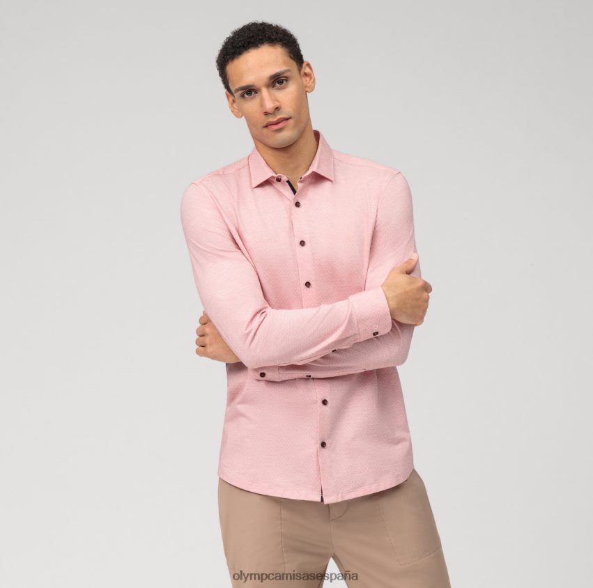 ropa OLYMP nivel cinco 24/7 body fit, camisa de negocios, kent moderno, rojo 8N2F466