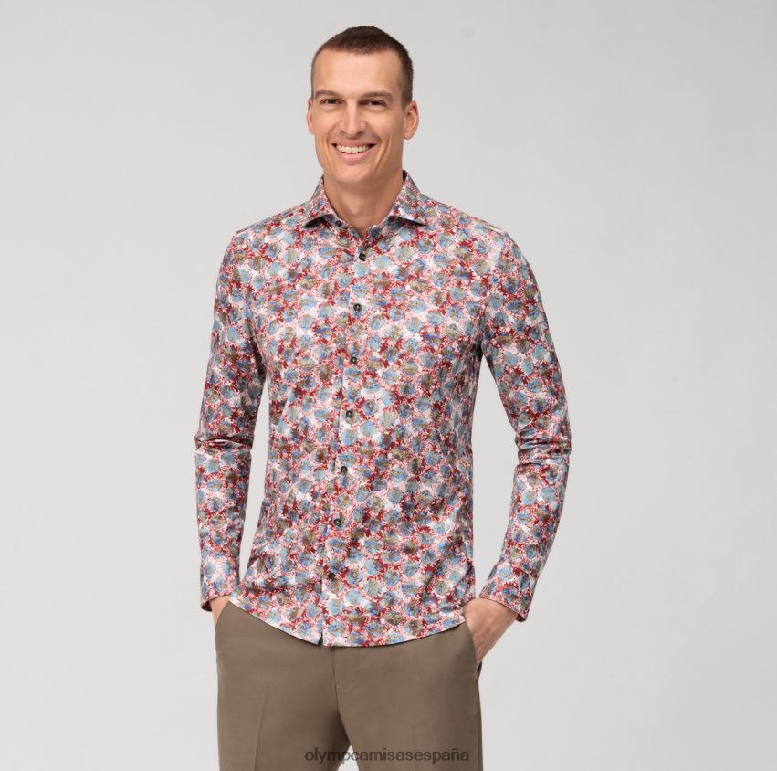 ropa OLYMP nivel cinco 24/7 body fit, camisa de negocios, kent, rojo 8N2F521