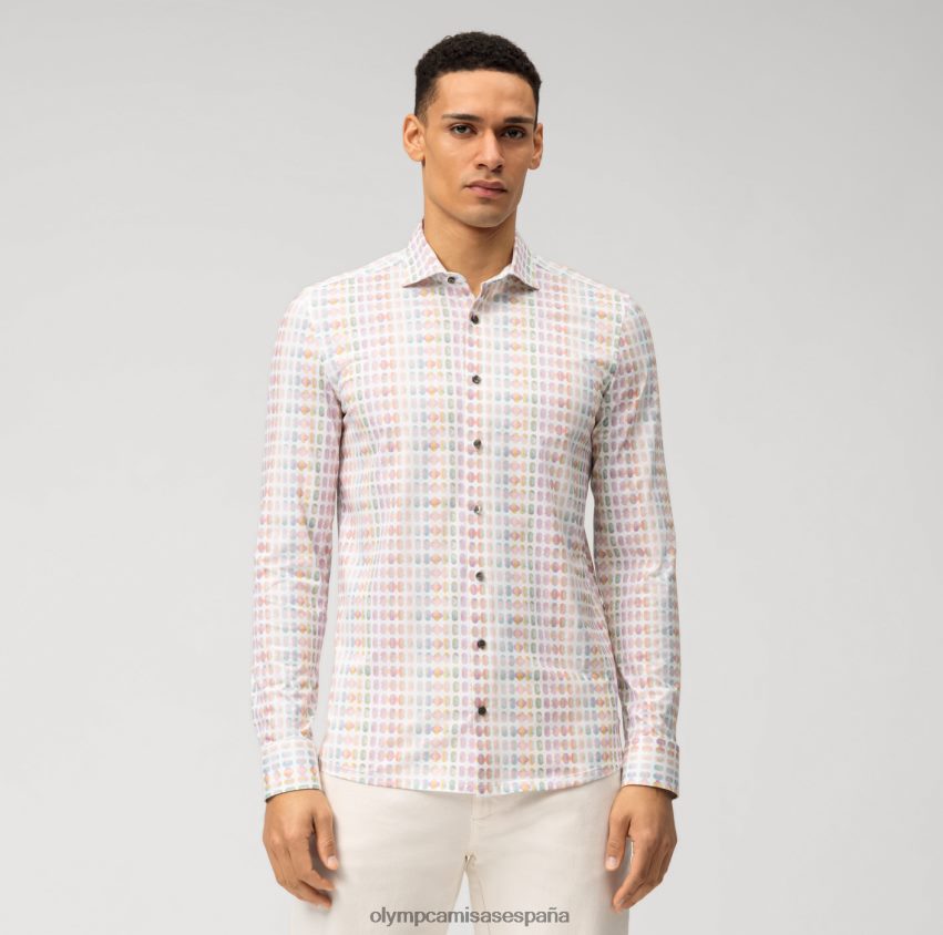 ropa OLYMP nivel cinco 24/7 body fit, camisa de negocios, kent, rosa 8N2F681