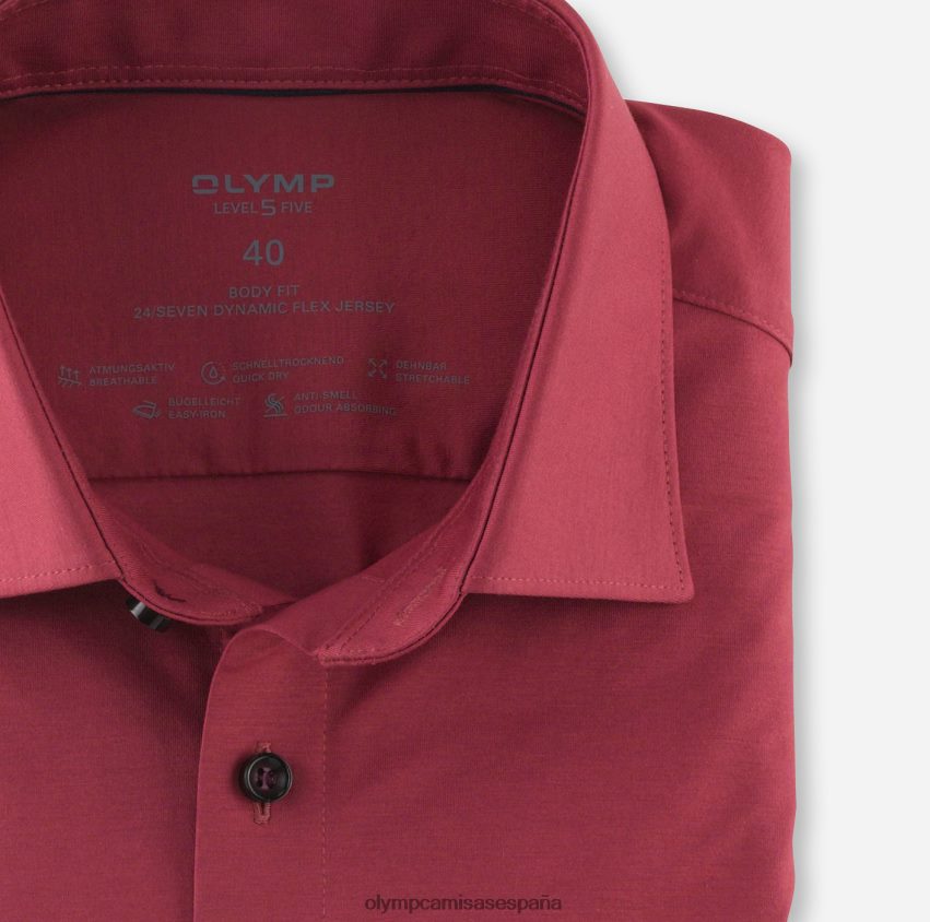 ropa OLYMP nivel cinco 24/7 body fit, camisa de negocios, nueva york kent, palisandro 8N2F670