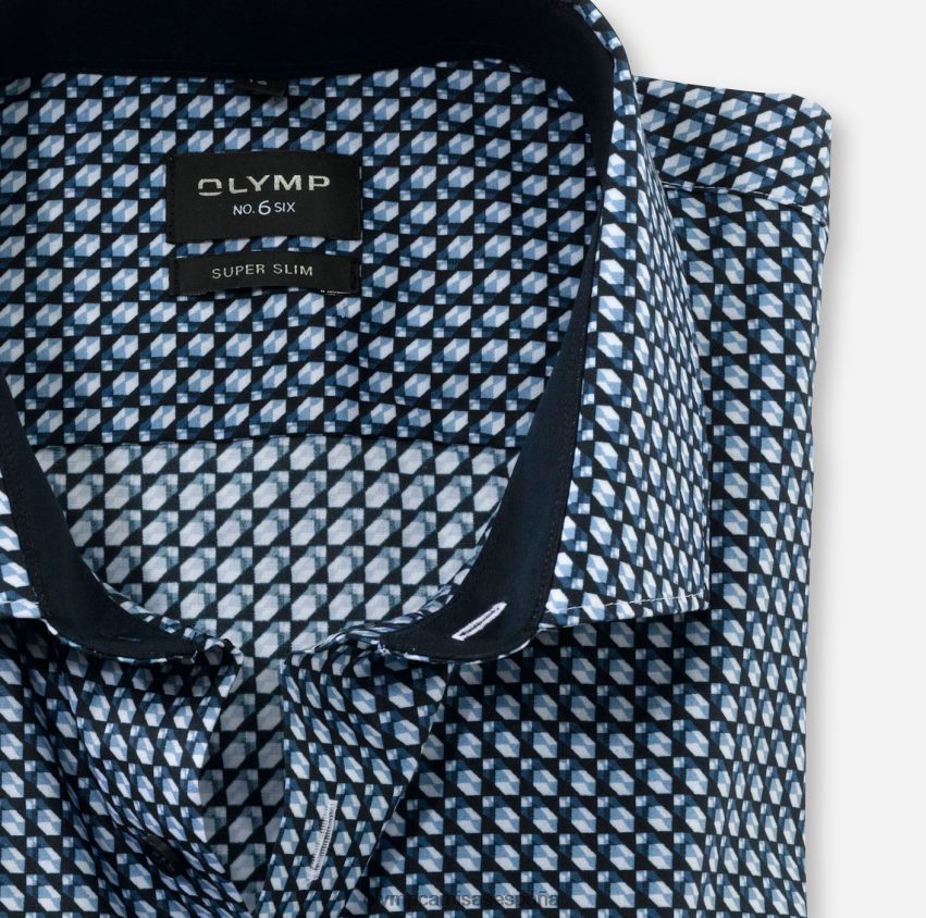 ropa OLYMP No. seis super slim, camisa de negocios, kent moderno, marino 8N2F183