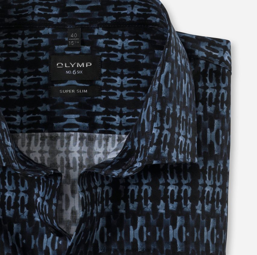ropa OLYMP No. seis super slim, camisa de negocios, kent moderno, marino 8N2F18
