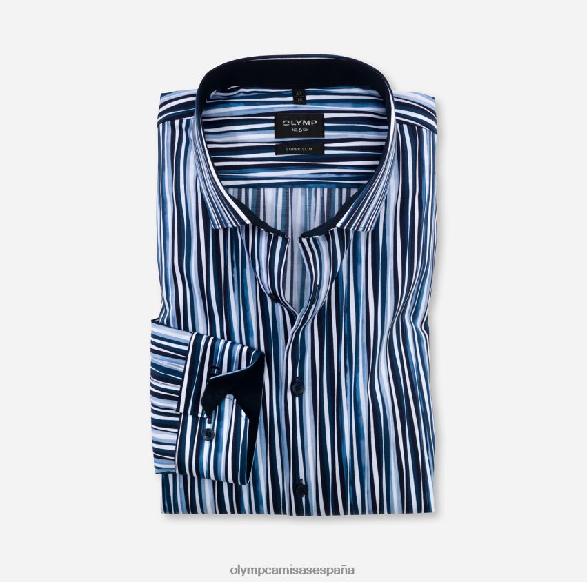 ropa OLYMP No. seis super slim, camisa de negocios, kent moderno, marino 8N2F251