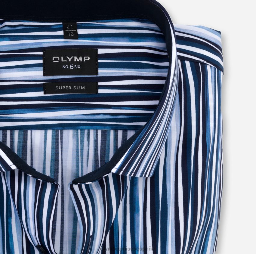 ropa OLYMP No. seis super slim, camisa de negocios, kent moderno, marino 8N2F251