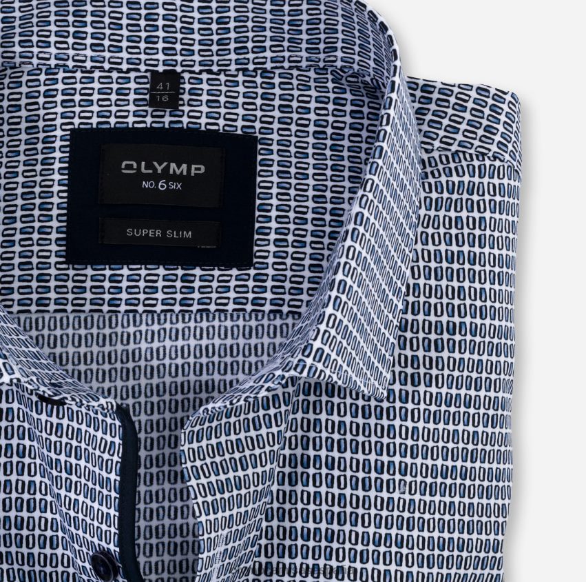ropa OLYMP No. seis super slim, camisa de negocios, kent moderno, marino 8N2F256