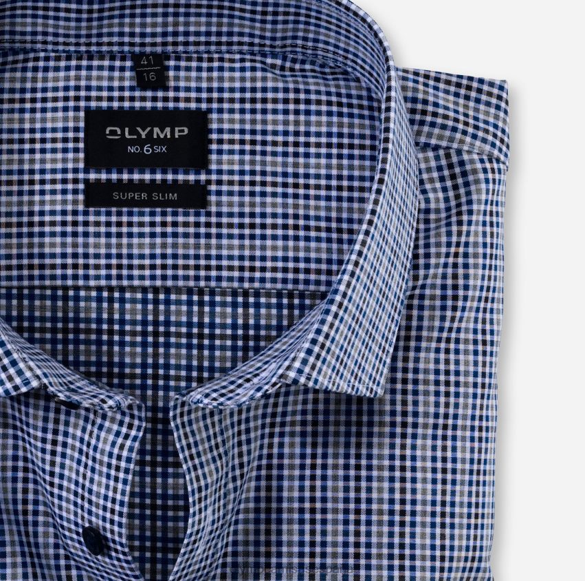 ropa OLYMP No. seis super slim, camisa de negocios, kent moderno, marino 8N2F260