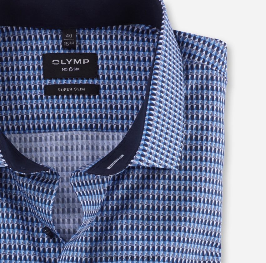 ropa OLYMP No. seis super slim, camisa de negocios, kent moderno, marino 8N2F60