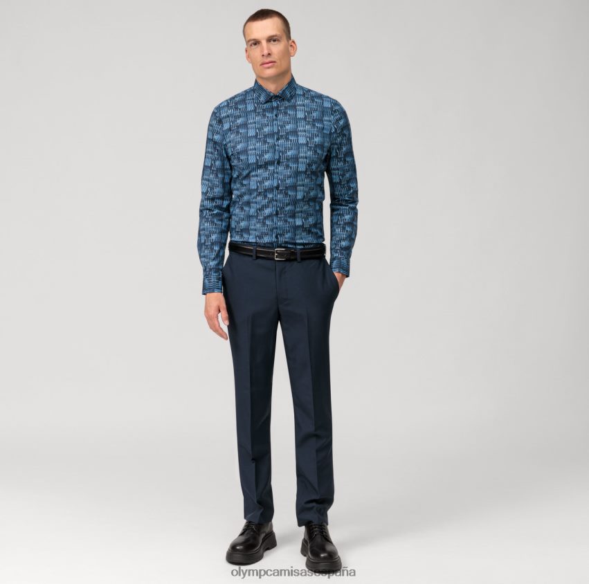 ropa OLYMP No. seis super slim, camisa de negocios, kent moderno, marino 8N2F82