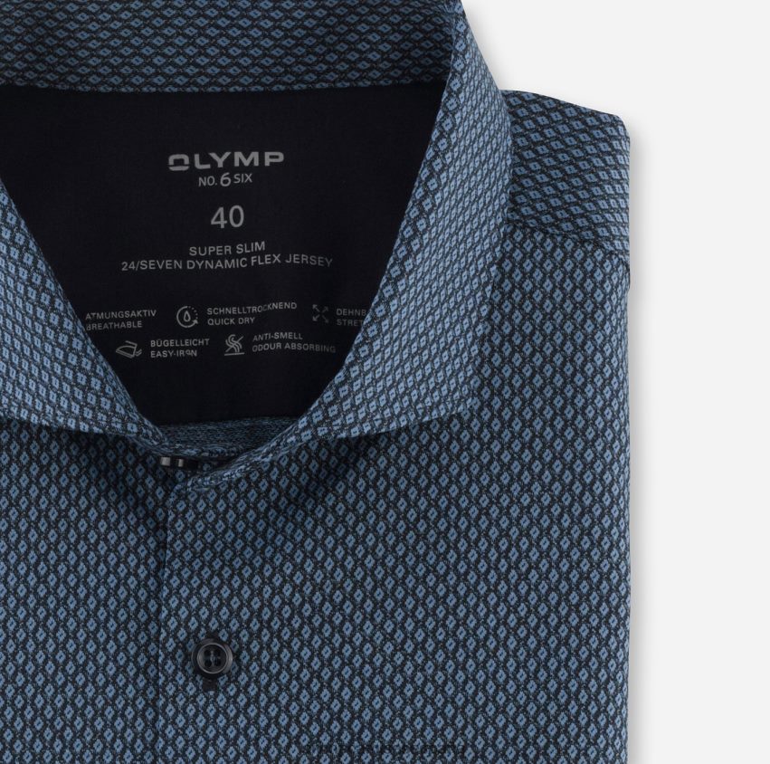 ropa OLYMP No. six 24/7 super slim, camisa business, cutaway, azul 8N2F169