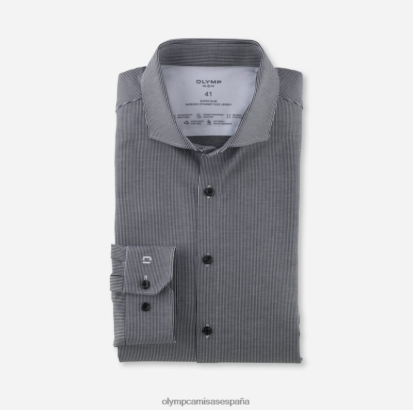 ropa OLYMP No. six 24/7 super slim, camisa business, cutaway, negro 8N2F118