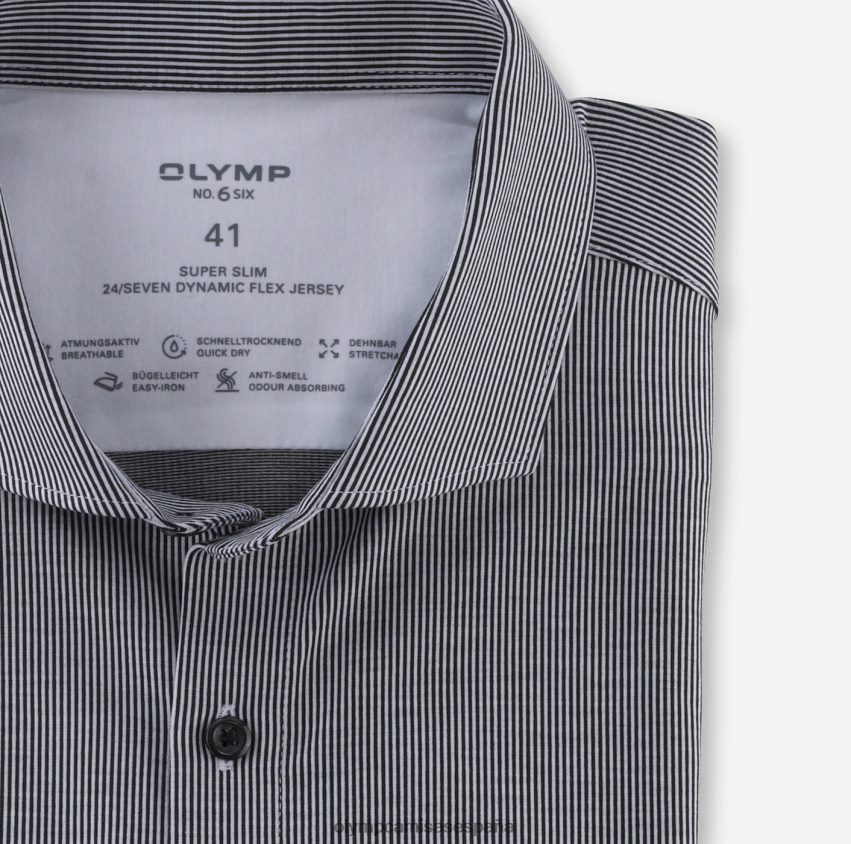 ropa OLYMP No. six 24/7 super slim, camisa business, cutaway, negro 8N2F118