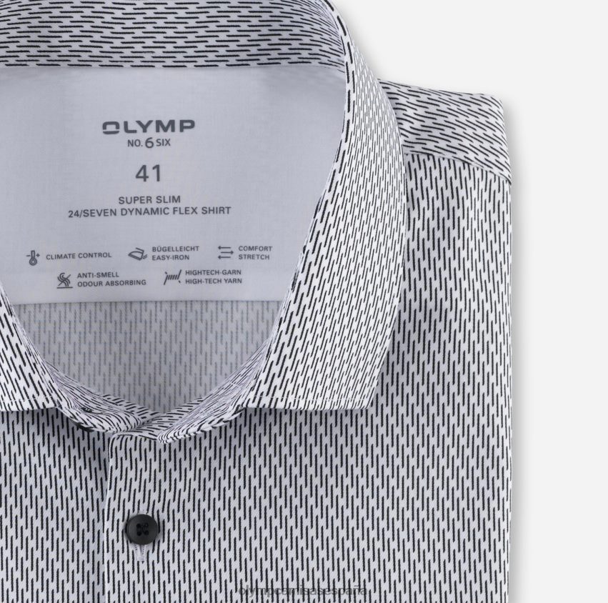 ropa OLYMP No. six 24/7 super slim, camisa business, kent moderno, blanco 8N2F254